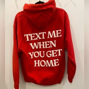 Real Lonely Ghost sweatshirt, Text Me When You Get Home on the back, size large